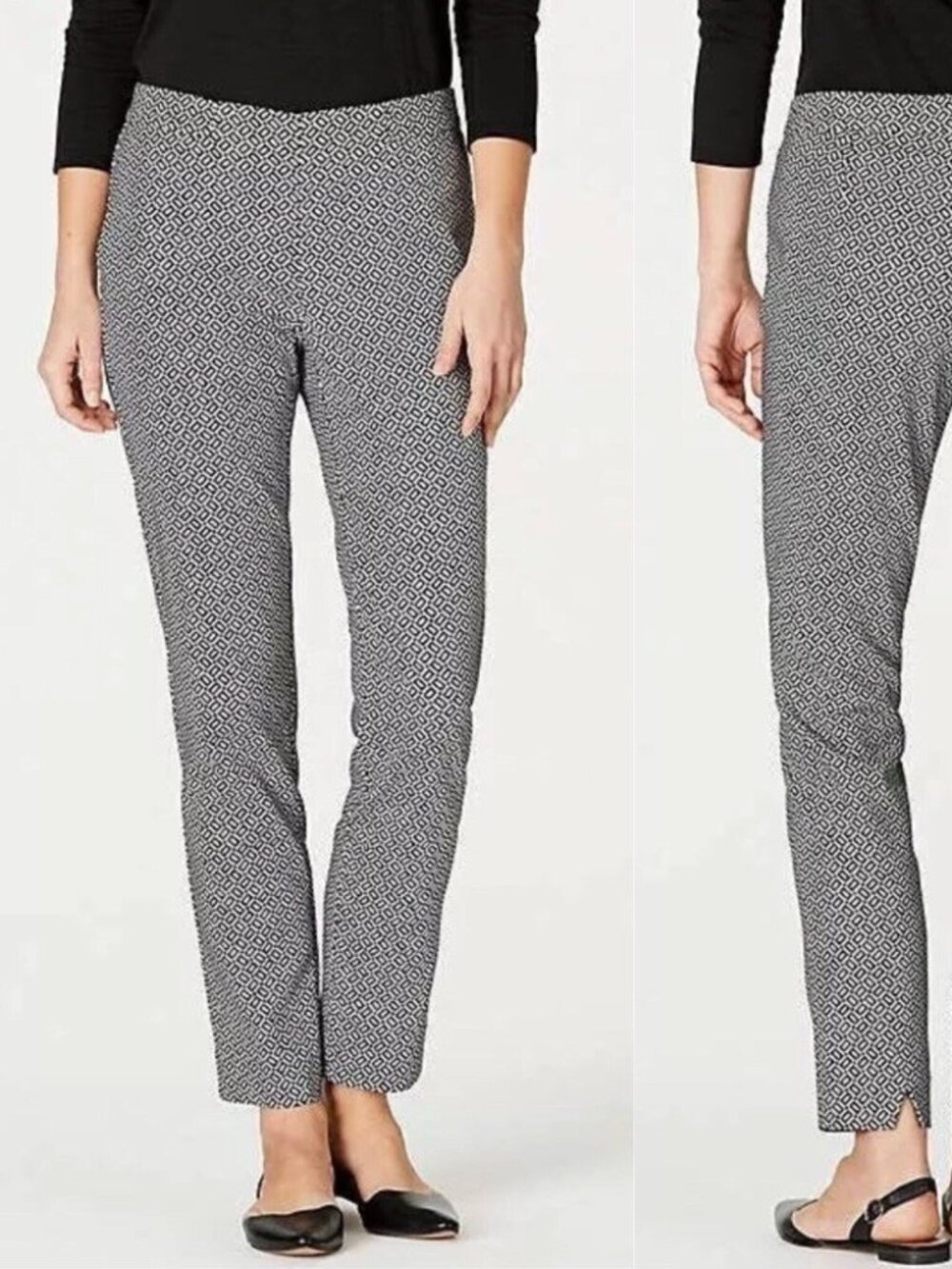 J.JILL womens PANTS gray STRETCH black SLIM ANKLE essential SIZE 2